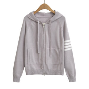 Hooded zipper sweater