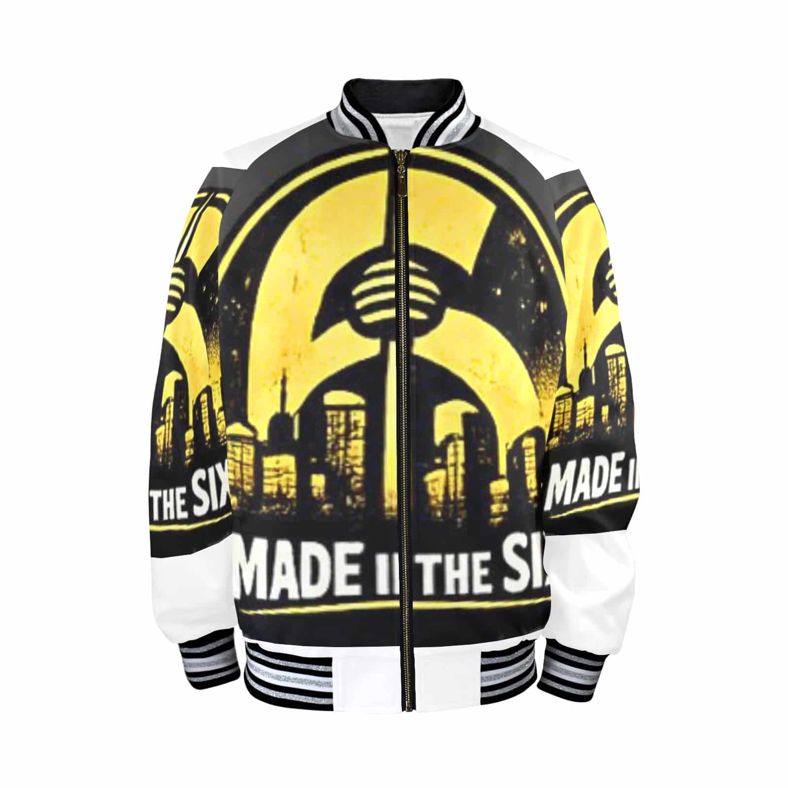 6IX Toronto New Men's Striped Trim Bomber Jacket - Image 4