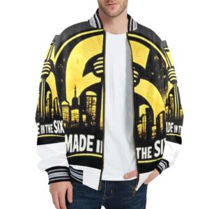 6IX Toronto New Men's Striped Trim Bomber Jacket