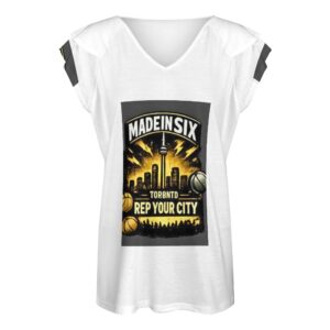 Premium ice silk short-sleeved women's V-neck T-shirt with ruffle trim