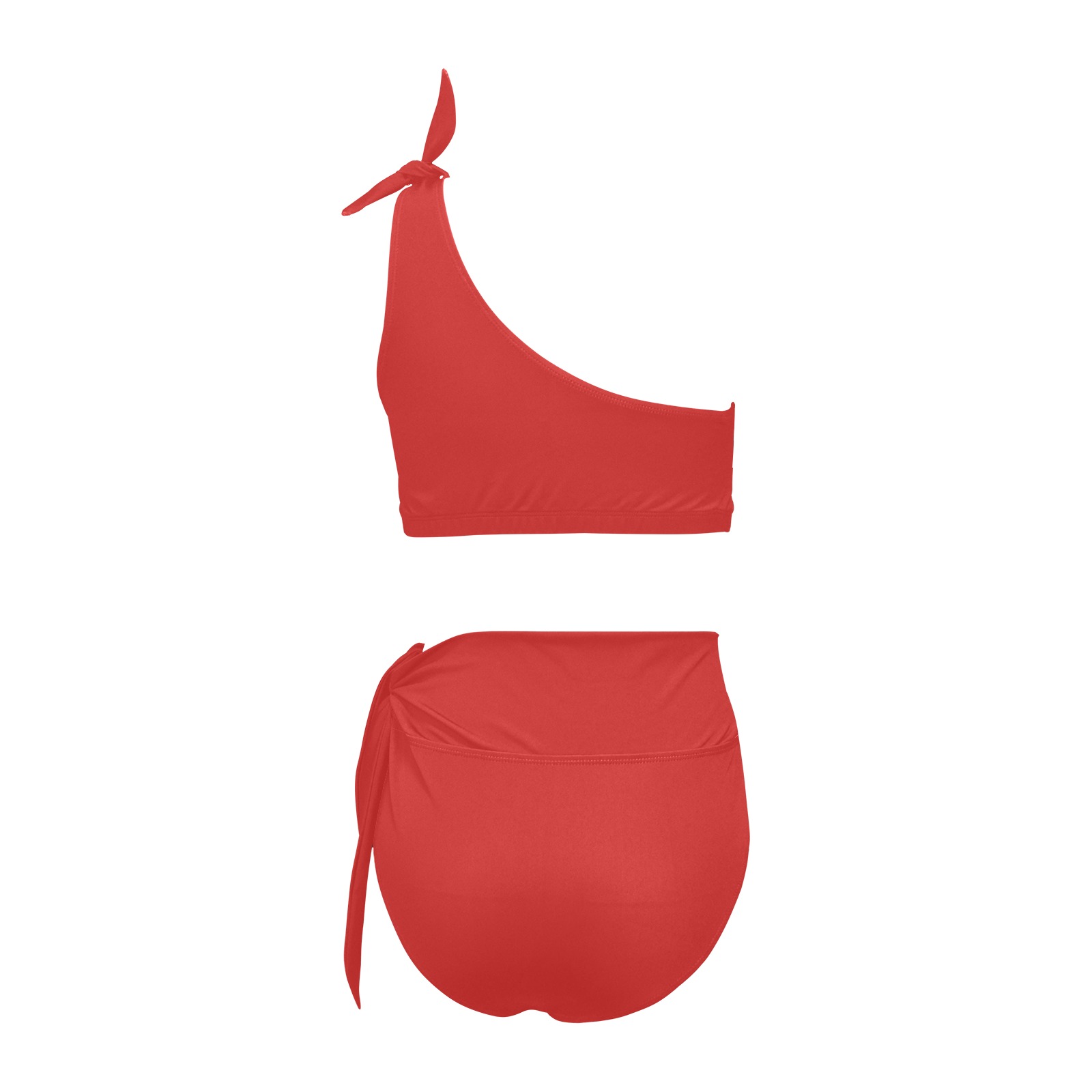 High Waisted One Shoulder Bikini Set (S16) - Image 4