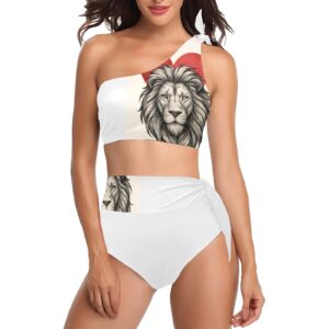 High Waisted One Shoulder Bikini Set (S16)